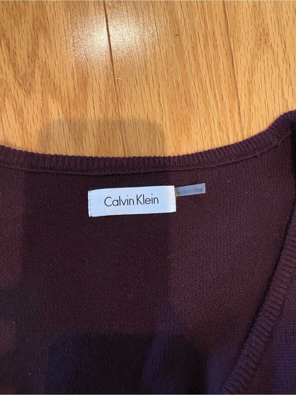 Calvin Klein Dark Purple Long Sleeve Knit Fit-and-Flare Dress - Picture 7 of 8